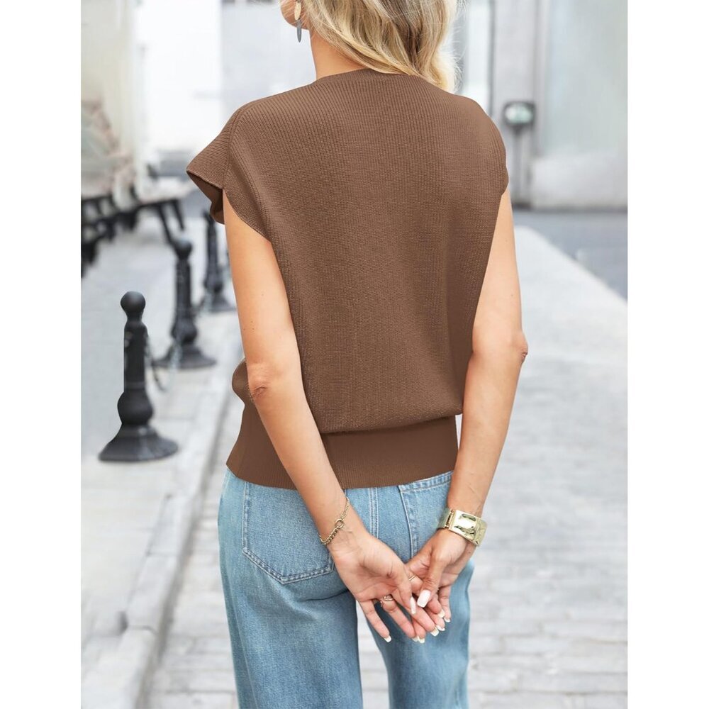 Women Sweater Vest Knitted Tank Top Large Sleeveless Business Casual - Picture 5 of 5